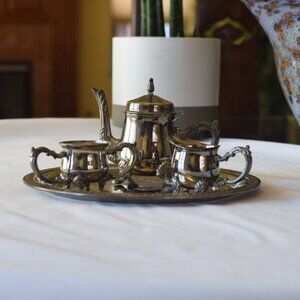 Vintage Godinger Silver-Plated 4-Piece Tea/Coffee Set